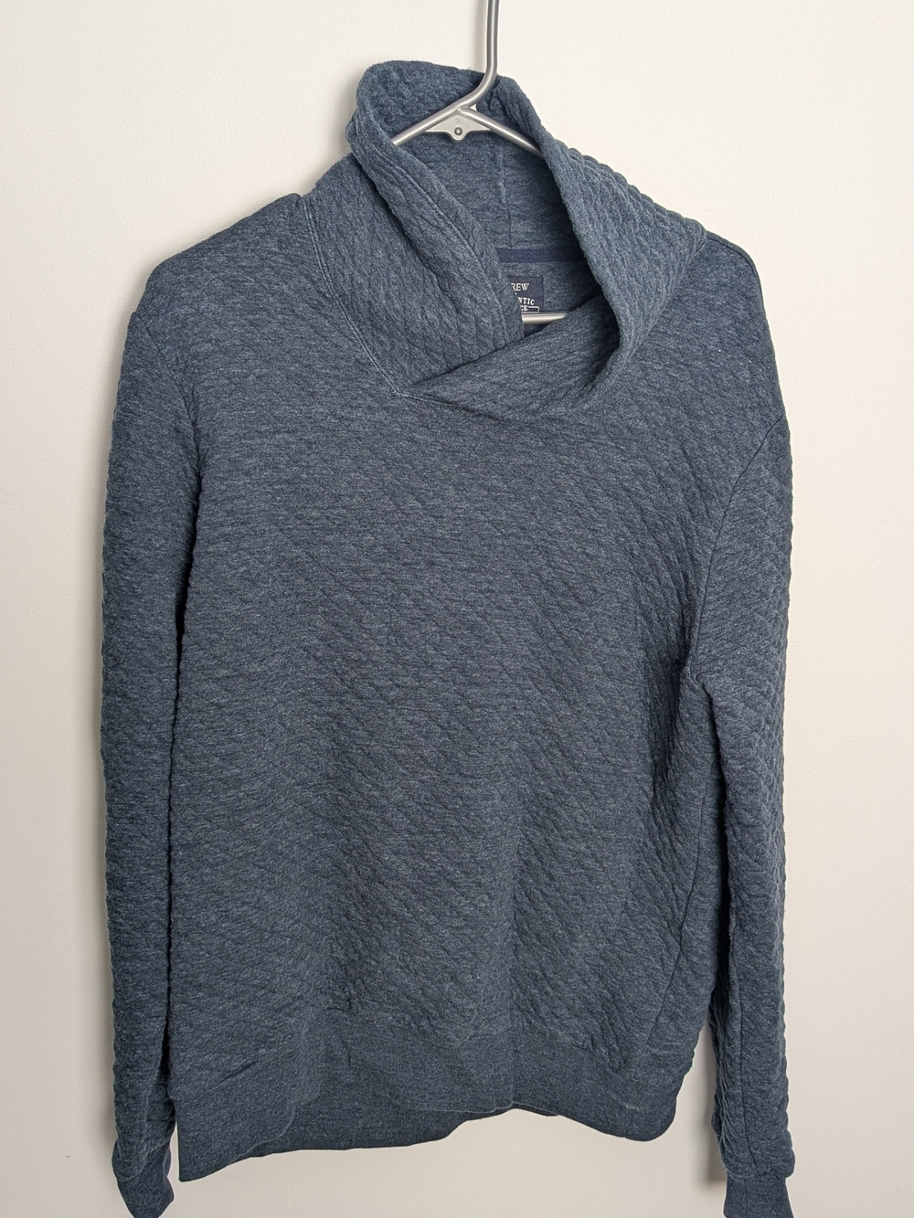 J. Crew Quilted Turtleneck Sweater - Slate Blue
